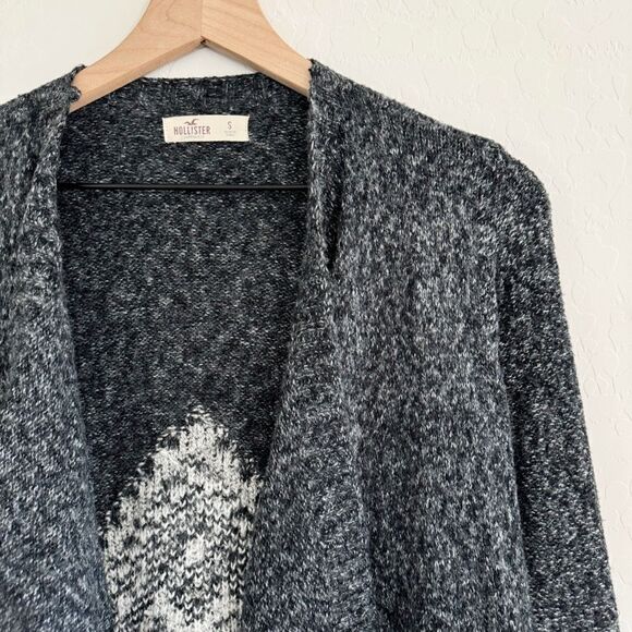 Hollister Open Front Aztec Cardigan Sweater Nordic Sz S - Picture 6 of 9